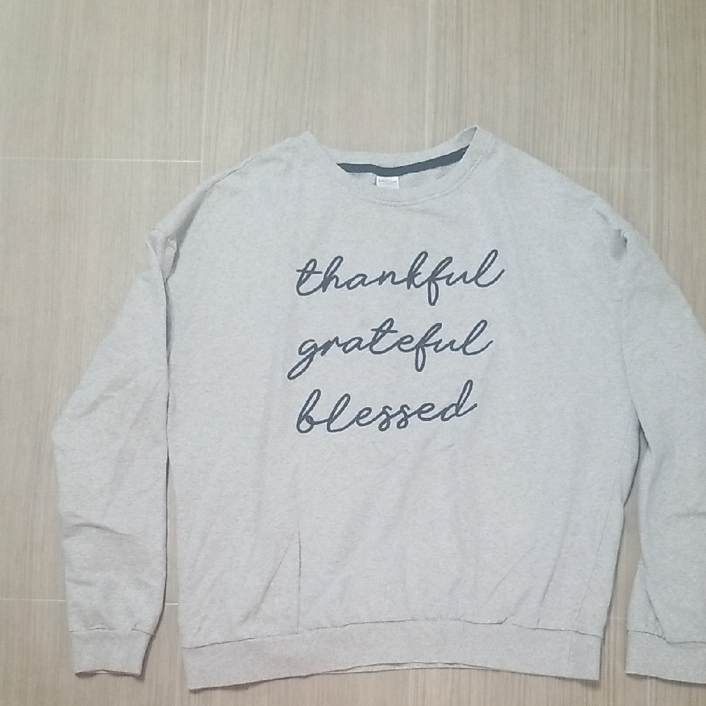 Gray Women's Sweater with Inspirational Text